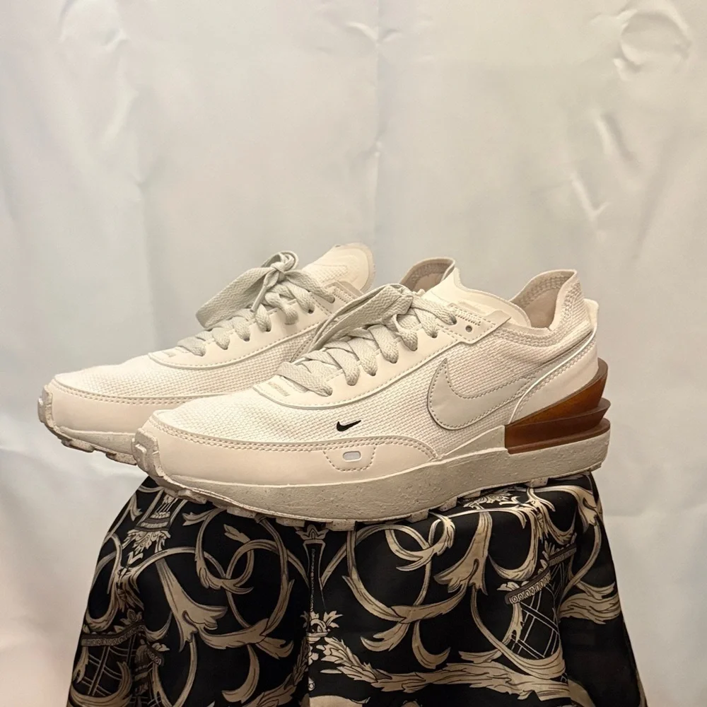 Nike Cream and Brown Waffle Sneakers